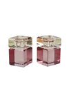 Regal Two-Tone Candleholders, Pair