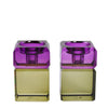 Regal Two-Tone Candleholders, Pair