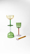 Green Bubble Stem Cocktail Glass