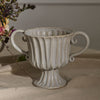 Fluted Loving-Cup Urn by Accent Decor, styled on linen with flowers