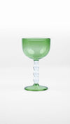 Green Bubble Stem Cocktail Glass