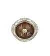 Vintage English Victorian Silver Plated Copper Mahogany Wine Bottle Coaster