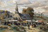 Pardon Near Guilvinec By Pierre Raighasse. Oil on Panel.