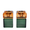 Regal Two-Tone Candleholders, Pair