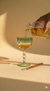 Green Bubble Stem Cocktail Glass
