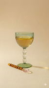 Green Bubble Stem Cocktail Glass