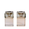 Regal Two-Tone Candleholders, Pair