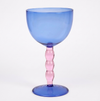 Blue Bubble Stem Cocktail Glass