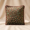 Leopard Velvet Pillow in Green and Brown, MA VIE