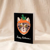 Pumpkin Cat Halloween Greeting Card by La Familia Green, MA VIE studio, hero
