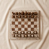 Marble Chess Set in coffee and brown marble by MarbleCultures, seen from above, MA VIE studio