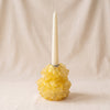 Crystal Candlestick in Citrine by Isaac Monte shown with a taper candle, MA VIE studio