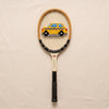 Taxi Cab embroidered vintage tennis racquet by Moreland Manor, MA VIE studio