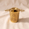 01living Chai Infuser in gold, pierced 304 stainless steel basket infuser with lid and stand