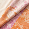 Calendrier 2027 jacquard damask folded back to show the same calendar woven on the reverse in the opposite colourway