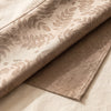 Vegetal Mood napkin in Bolet turned back to show the acacia damask reversing from light to dark on the other face