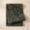 Sulawesi jacquard table runner in Canopée, doubled back on the MA VIE cotton backdrop to show its full length