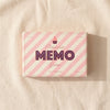 Patisserie memory game Junior by Printworks, striped pink box on the MA VIE cotton backdrop