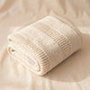 Cable Knit Baby Alpaca Throw in White by Alicia Adams Alpaca, folded