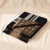 Reversible Baby Alpaca Throw in Black by Alicia Adams Alpaca, folded