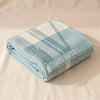 Fringed Baby Alpaca Throw in Aqua and Ivory by Alicia Adams Alpaca, folded