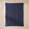 Cable Knit Baby Alpaca Throw in Marled Denim by Alicia Adams Alpaca, opened flat