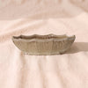 Scalloped Ceramic Trough in Tan by Accent Decor, 16.5 inch low centerpiece vessel in a light brown reactive glaze