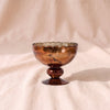 Copper Mercury Glass Footed Compote by Accent Decor, 7 inches across, burnished copper finish on a pedestal foot