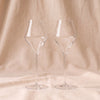 Pair of Josephinenhütte Josephine No. 4 Champagne glasses, mouth-blown, on cream cotton at MA VIE