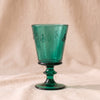 Bee Wine Glass in Émeraude by La Rochere, emerald green embossed bee glass, 5.5 inch stemmed, 8 oz