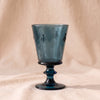 Bee Wine Glass in Bleu nuit by La Rochere, night blue embossed bee glass, 5.5 inch stemmed, 8 oz