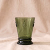 Bee Cocktail Tumbler in Olive by La Rochere, olive green embossed bee glass, 4 inch, 9 oz