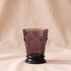 Bee Cocktail Tumbler in Aubergine by La Rochere, deep purple embossed bee glass, 4 inch, 9 oz