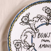 Bonjour Mon Amour Salad Plate by Twig NY, MA VIE studio, rim detail