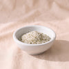 Rosemary Sea Salt by Beautiful Briny Sea, MA VIE studio, salt in a white dish showing ground rosemary