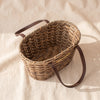 Millstream Home small market basket seen from above showing the woven interior, on MA VIE cotton
