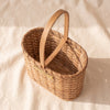 Millstream Home double wine carrier seen from above showing the woven interior, on MA VIE cotton