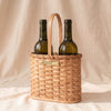Millstream Home double wine carrier holding two wine bottles, on MA VIE cotton