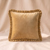 Mustard Velvet Pillow, Ruffled Edge, MA VIE