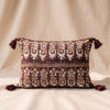 Tasseled Lumbar Pillow in Block Printed Cotton, MA VIE