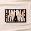 Lacquered backgammon set in black by Printworks, open and seen from directly above