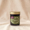 Jamagansett Tart Blackberry Preserves, 9 oz jar, on a natural cotton backdrop