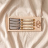 Jean Dubost Laguiole Cheese Spreaders, Set of 4, in their tray, MA VIE studio, hero
