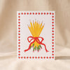 Bouquet of Pencils Teacher Card by Ula Bloom on a natural cotton backdrop