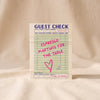 Espresso Martini Guest Check Card by Ula Bloom on a natural cotton backdrop