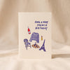 French Birthday Card by La Familia Green on a natural cotton backdrop