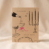 Hostess with the Mostess Card by Ula Bloom on a natural cotton backdrop