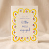 Little Miss Engaged Card by Mr. Boddington's Studio on a natural cotton backdrop