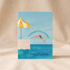 Taking the Plunge Card by Ula Bloom on a natural cotton backdrop