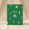 Time to Par-Tee Golf Birthday Card by Ula Bloom on a natural cotton backdrop